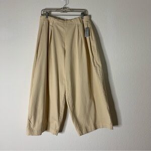 Pilcro Womens khaki wide leg balloon pleated pants MP NWT